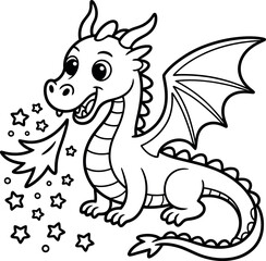 Stylized Star Design Bold Outline on White Background Festive Element