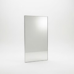 Clear minimalist reflective surface on white background