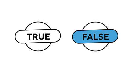 true false buttons comparison visual representation logic
