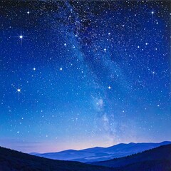 Night sky with milky way over mountains