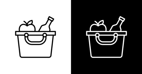 Picnic Basket Icon Set Design 