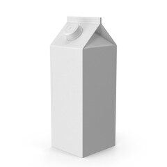 White rectangular milk box packaging isolated PNG