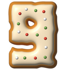 Festive Gingerbread Cookie Font with Vanilla Glaze and Holiday Candy Sprinkles 9