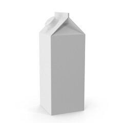 Tall white milk carton box packaging isolated PNG
