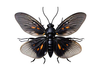Obraz premium Black butterfly isolated on transparent or white background