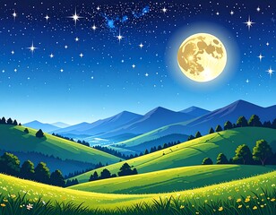 Nighttime mountain landscape