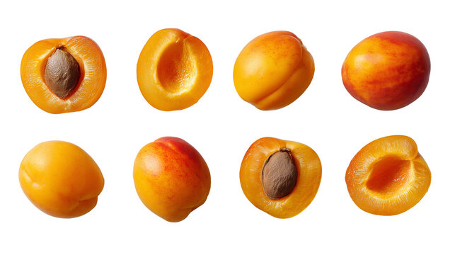 Apricot fruit mockup isolated on transparent background