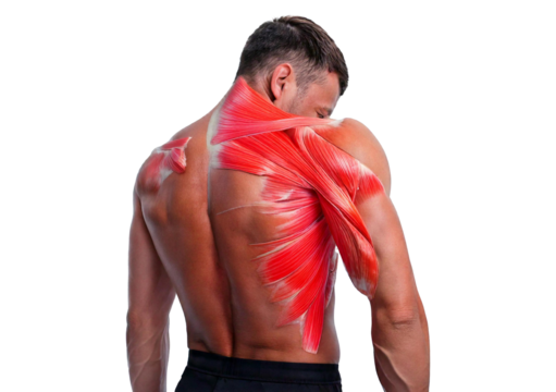 Inflamed Obliques (Turns slightly red). isolated on transparent or white background