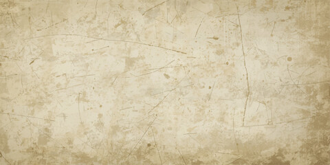 Old parchment paper with a distressed, vintage grunge texture and a stained beige surface