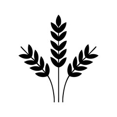 Simple silhouette of three wheat stalks. vector illustration of a tree