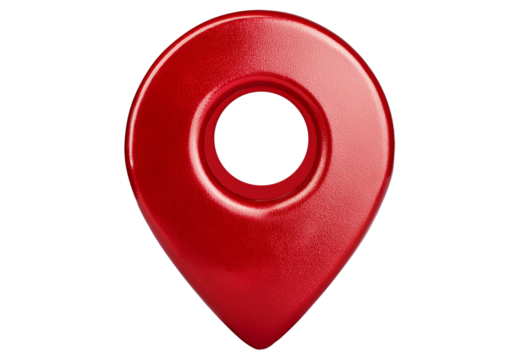 Red map geotag. isolated on a transparent or white background - Powered by Adobe