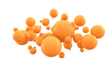 Abstract cluster of orange spheres