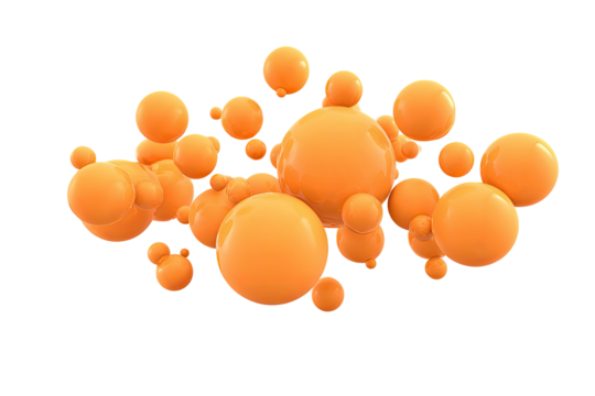 Abstract cluster of orange spheres