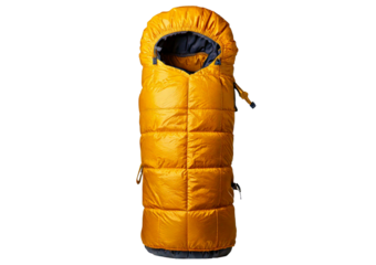 Warm Winter Sleeping Bag Yellow isolated on transparent or white background