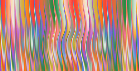 Abstract colorful background with vertical wavy lines and metallic effect