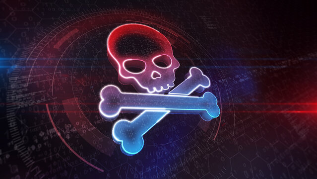 Skull danger symbol glass style