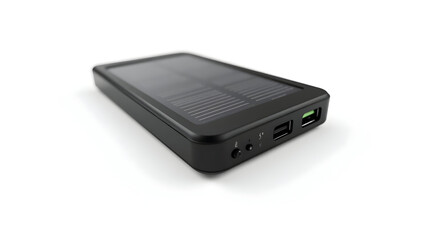 Ecology A solar-powered charging power bank, isolated on a white background, ideal for green tech branding, renewable product promotions, and sustainable(3)