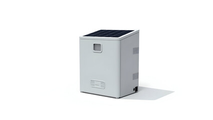 Ecology A solar-powered water purifier unit, isolated on a white background, perfect for eco tech branding, green living visuals (6)