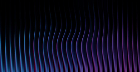 Abstract dark background with blue and purple wavy lines and grainy texture effect