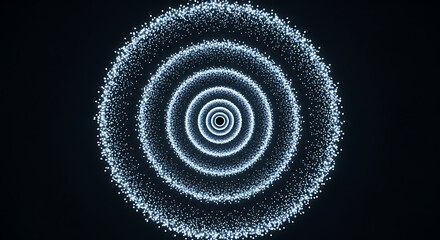 Abstract concentric glowing rings radiating energy representing digital sound waves or scientific concept