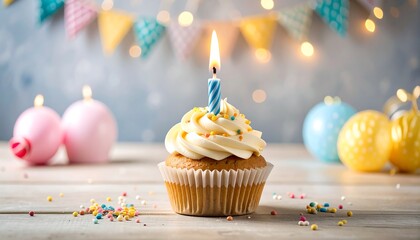 Festive birthday cupcake