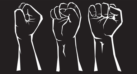 Illustration of a clenched fist, Freedom and protest symbol design style