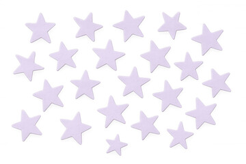 Obraz premium Purple felt stars creating a festive atmosphere on a transparent background, ideal for celebratory designs