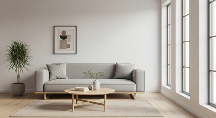 Fototapeta premium Minimalist Living Room Interior 