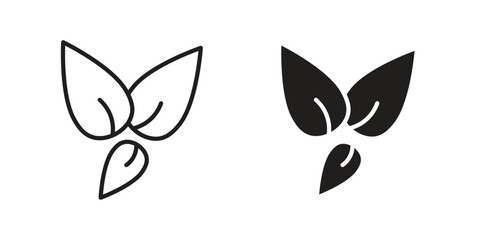 Tea leaves icon symbol for logo, web, app designs.