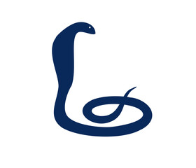 Elegant abstract design featuring a stylized snake in blue color against a light background
