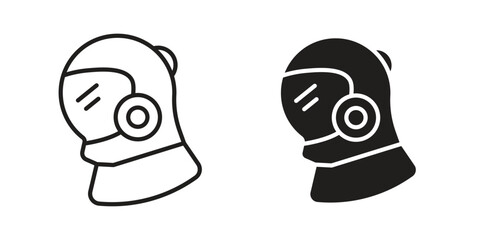 Space helmet icon symbol for logo, web, app designs.
