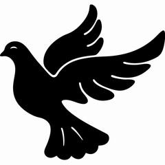 Eco Dove Black Silhouette Art Vector