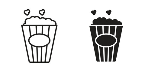 Popcorn icon symbol for logo, web, app designs.