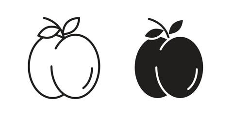 Plum icon symbol for logo, web, app designs.
