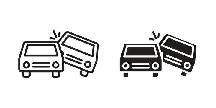 Overturned car icon symbol for logo, web, app designs.