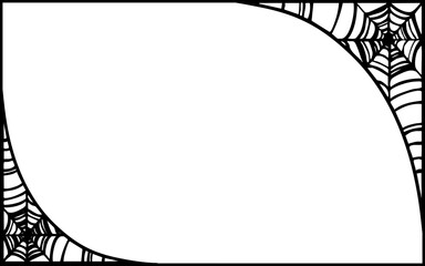 ゴシックスタイルの蜘蛛の巣フレーム 横長背景素材。