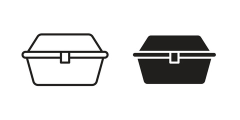Lunch box icon symbol for logo, web, app designs.