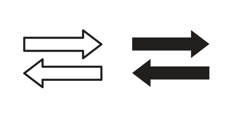 Left right direction icon symbol for logo, web, app designs.