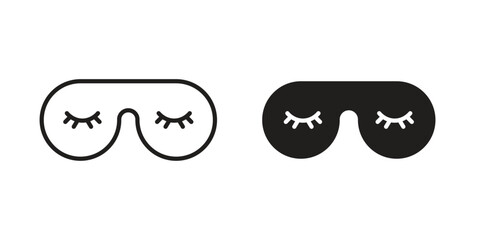Eye mask icon symbol for logo, web, app designs.
