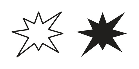 Explosion icon symbol for logo, web, app designs.