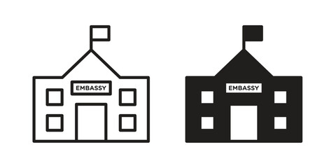 Embassy icon symbol for logo, web, app designs.