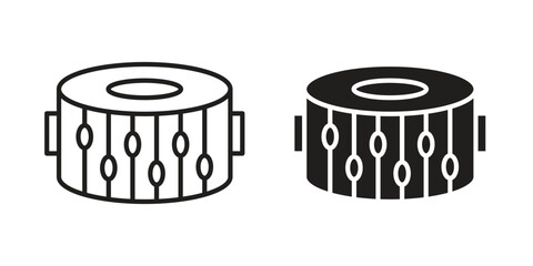 Drum icon symbol for logo, web, app designs.