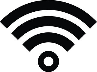 Clean Icon Design Black WiFi Symbol With Full Bar 