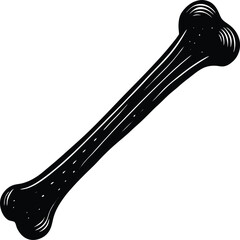 Black Bone Silhouette On White Background