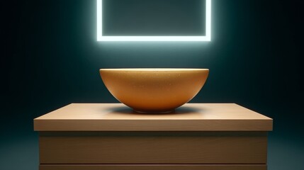 A mystical terracotta bowl afloat in luminous aura, evoking solstice rituals, Zen tranquility, bathed in cosmic curiosity