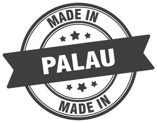 Made in Palau round sign. Made in Palau stamp.