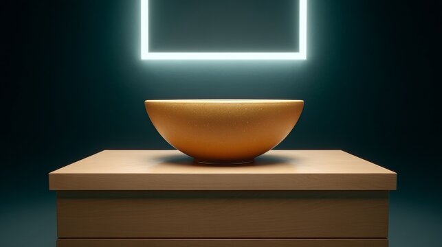 A mystical terracotta bowl afloat in luminous aura, evoking solstice rituals, Zen tranquility, bathed in cosmic curiosity