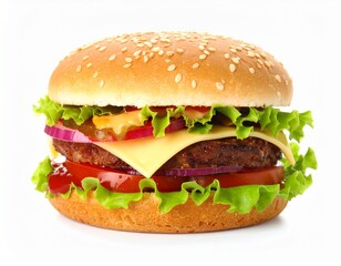 Classic Cheeseburger with Fresh Vegetables
