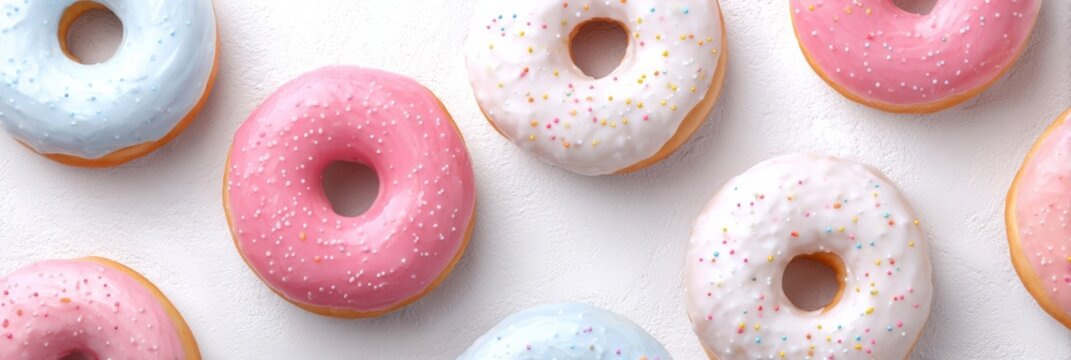 Pastel-hued donuts glazed with whimsy, evoking a sugar-spun dreamland perfect for National Donut Day or Unicorn Appreciation Week