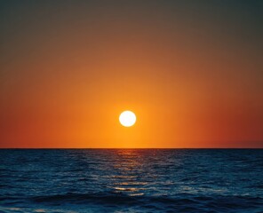 Sunset over the ocean, vibrant colors